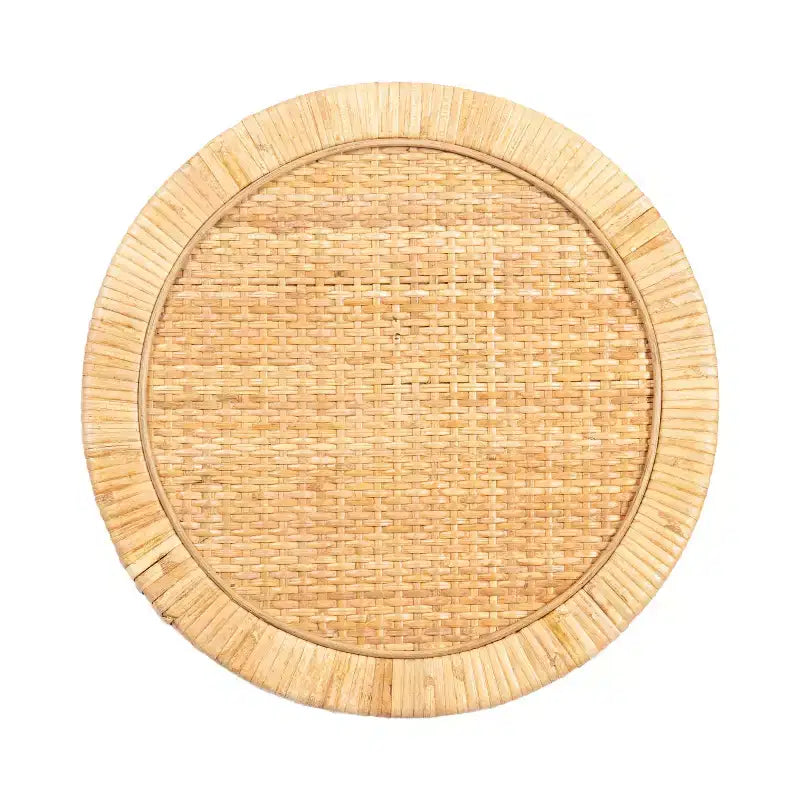 Tavolino in Rattan Tondo Marrone, Singolo