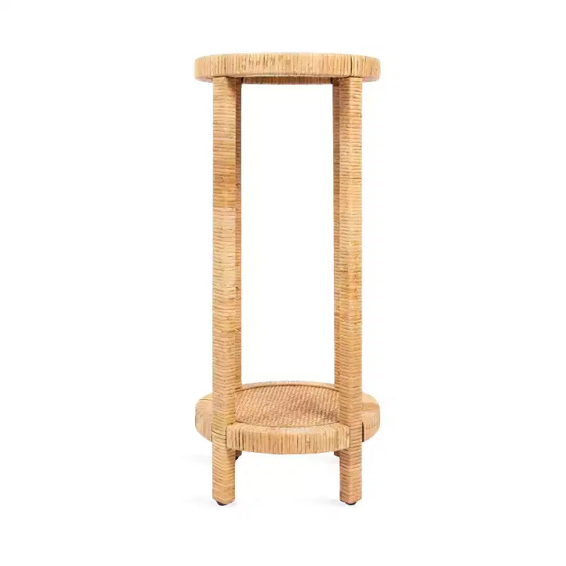 Tavolino in Rattan Tondo Marrone, Singolo
