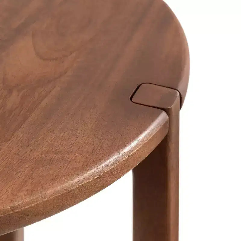 Tavolino rotondo in legno, nero/noce, 1 pezzo