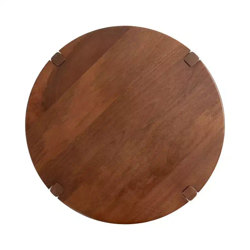 Tavolino rotondo in legno, nero/noce, 1 pezzo
