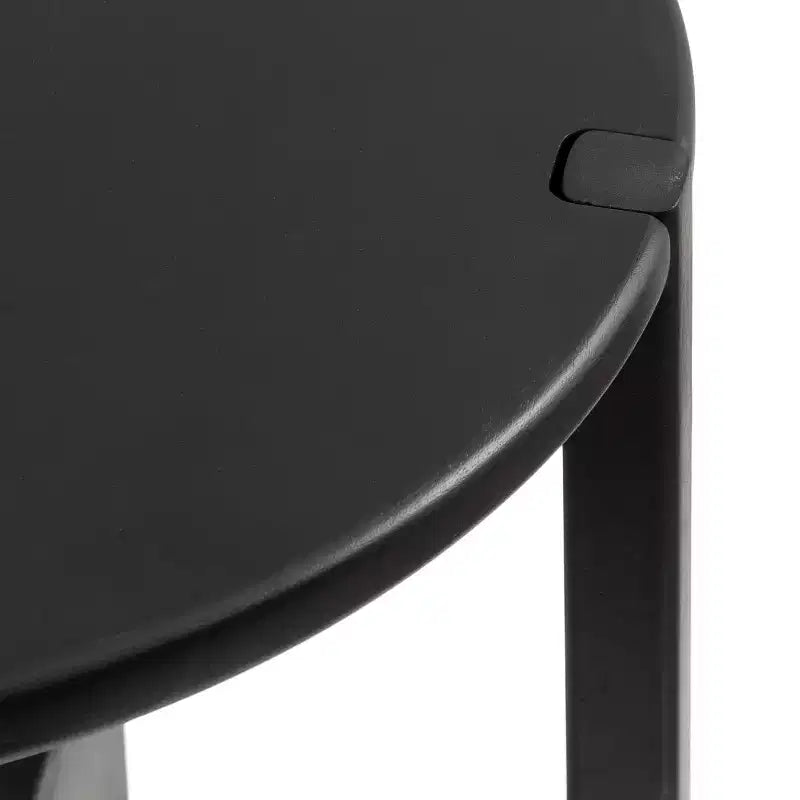 Tavolino rotondo in legno, nero/noce, 1 pezzo
