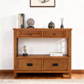Hostack 36'' Farmhouse Wood Console Table with 4 Drawers and 1 Storage Shelf for Entryway and Living Room , Brown