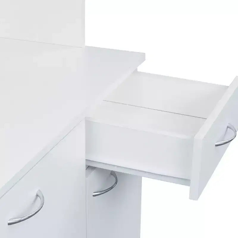 Armadio alto multiuso con 6 ante e 1 cassetto, per montaggio da 1 persona, nei colori Nero / Rovere / Noce / Bianco