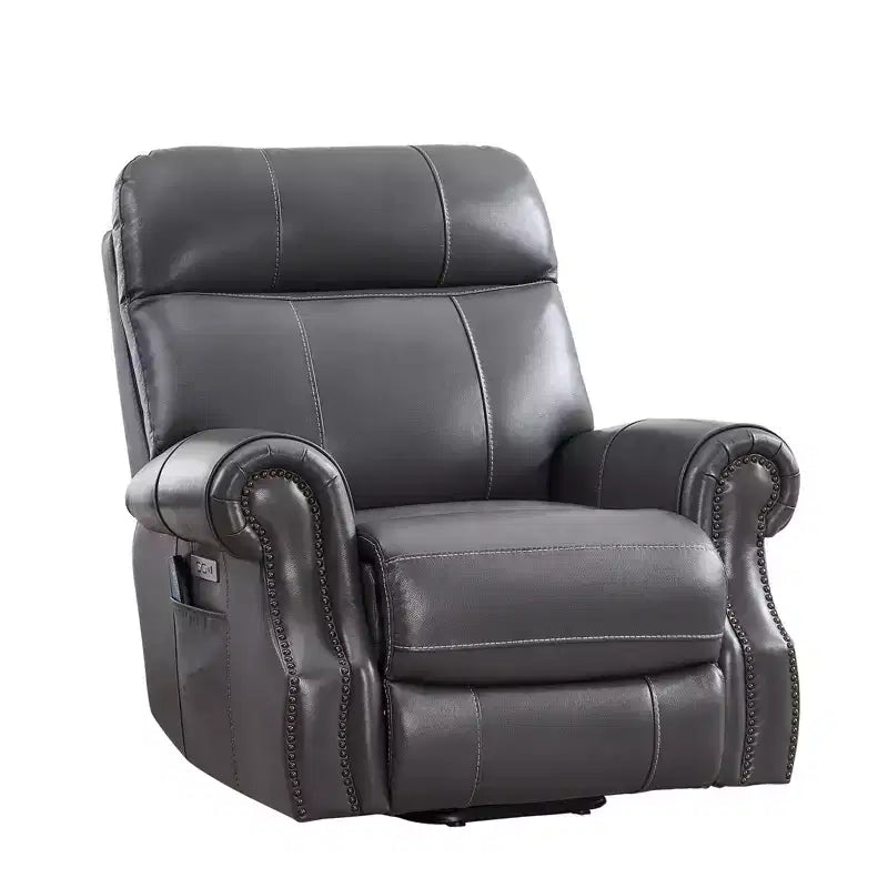 Poltrona reclinabile Bestier con sollevamento elettrico in vera pelle con porta USB, poltrona reclinabile di lusso a dondolo con massaggio per soggiorno, camera da letto, home theater