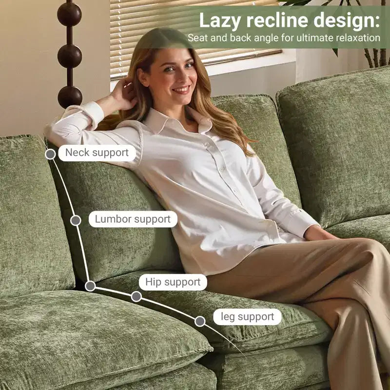 Divano in ciniglia con braccioli e topper, largo 305 cm, marrone/grigio/verde/arancione, 3 posti, con pouf
