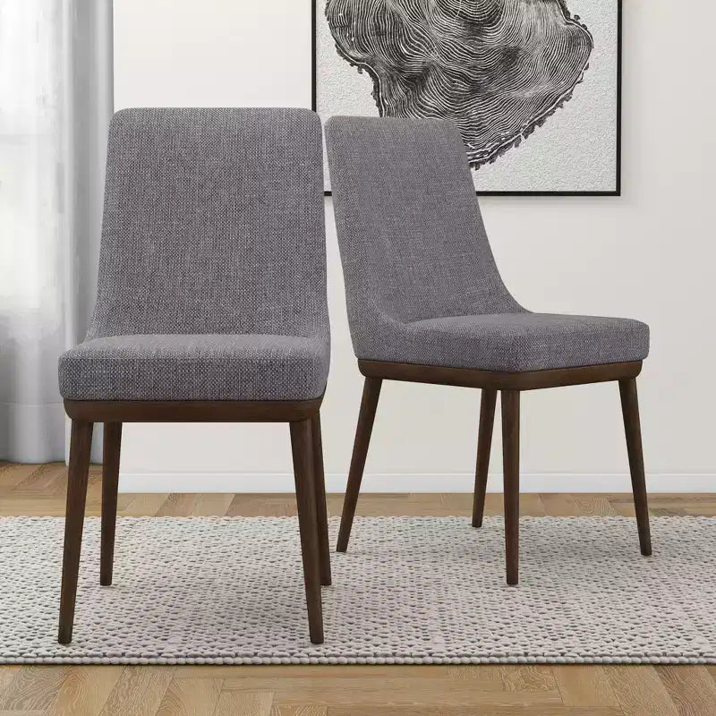 Sedia da pranzo in velluto verde/grigio, schienale basso senza braccioli, set da 2