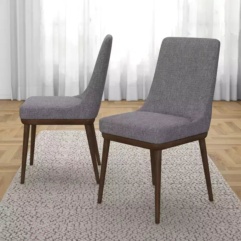 Sedia da pranzo in velluto verde/grigio, schienale basso senza braccioli, set da 2