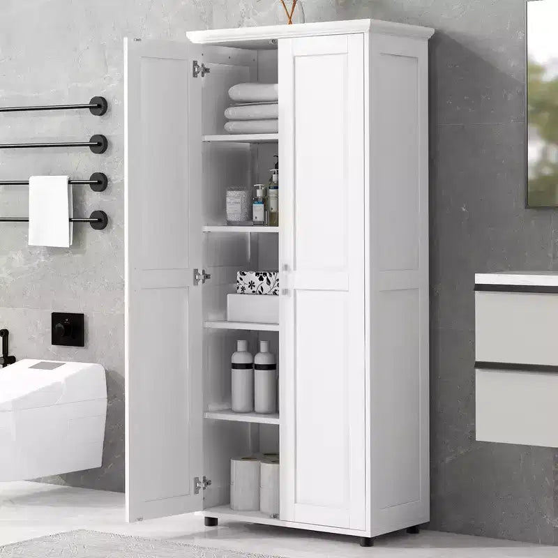 Armadietto portaoggetti indipendente con 2 ante, nero/bianco, legno MDF