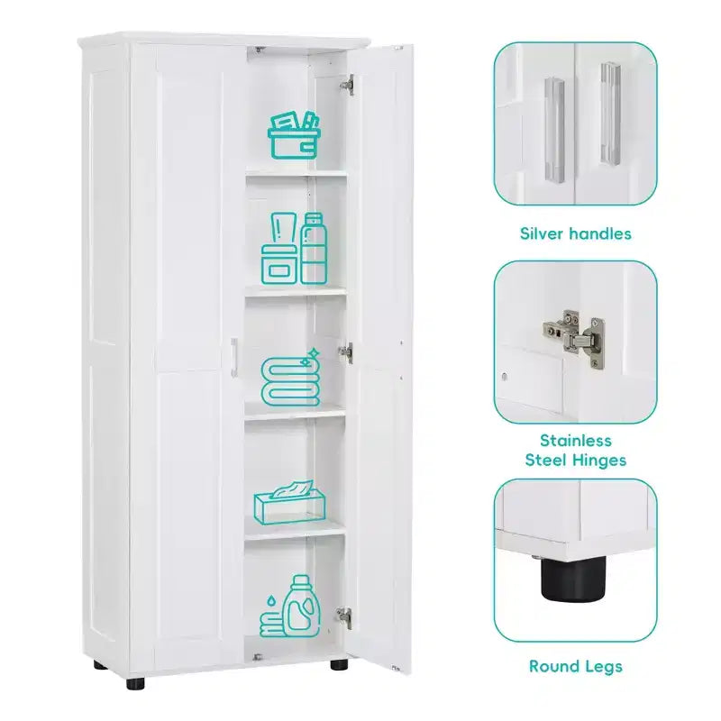 Armadietto portaoggetti indipendente con 2 ante, nero/bianco, legno MDF