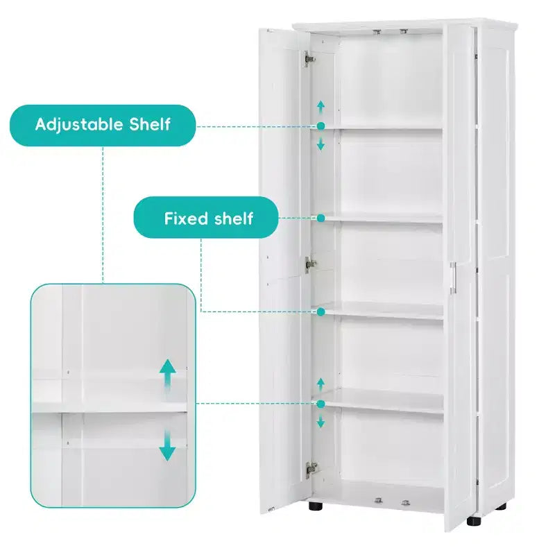 Armadietto portaoggetti indipendente con 2 ante, nero/bianco, legno MDF