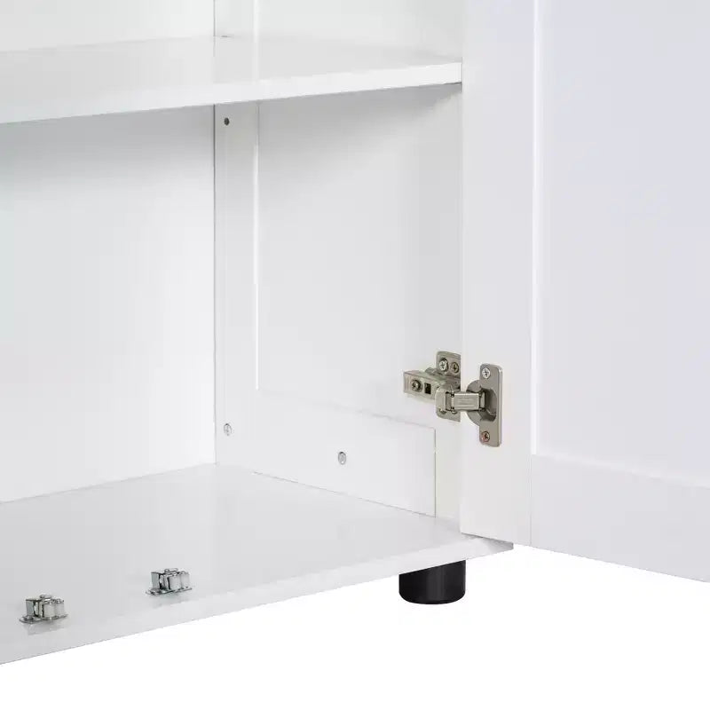 Armadietto portaoggetti indipendente con 2 ante, nero/bianco, legno MDF