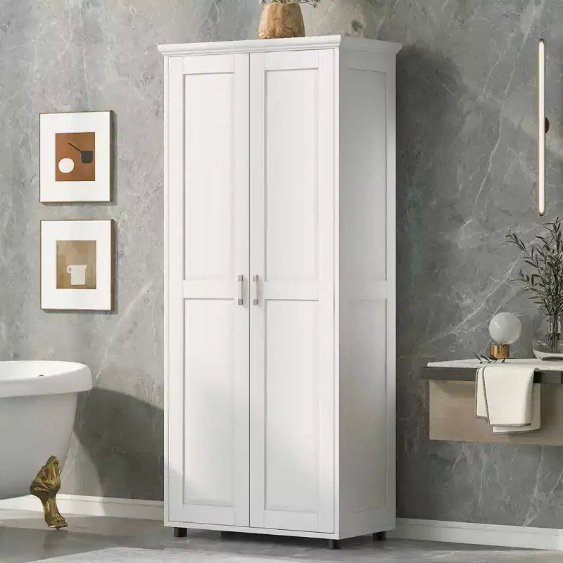 Armadietto portaoggetti indipendente con 2 ante, nero/bianco, legno MDF