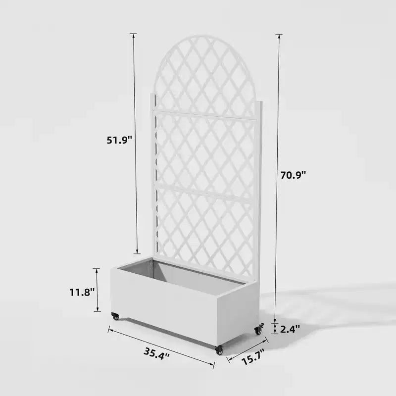 Schermo a traliccio in ferro a 3 pannelli White Arch Diamond