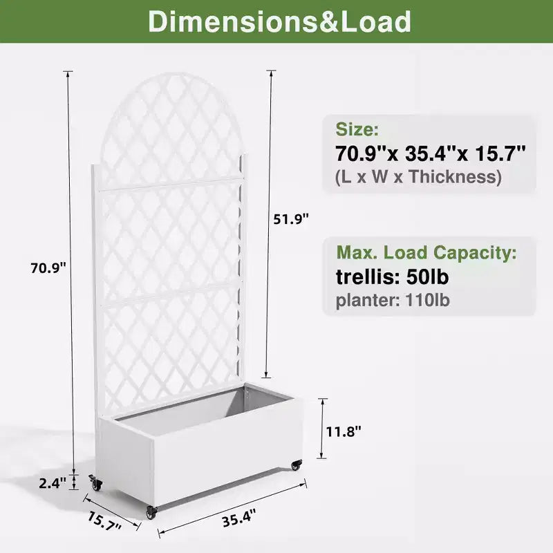 Schermo a traliccio in ferro a 3 pannelli White Arch Diamond