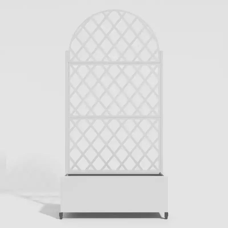 Schermo a traliccio in ferro a 3 pannelli White Arch Diamond