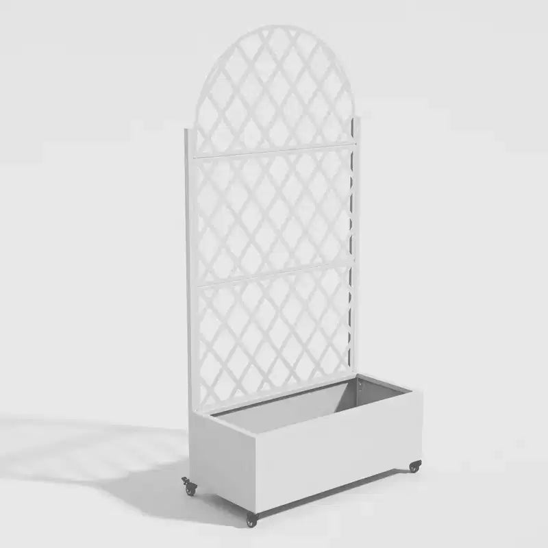 Schermo a traliccio in ferro a 3 pannelli White Arch Diamond
