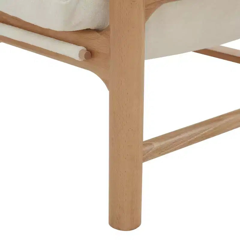 Poltrona accent senza braccioli in bouclé avorio e naturale, 1 posto