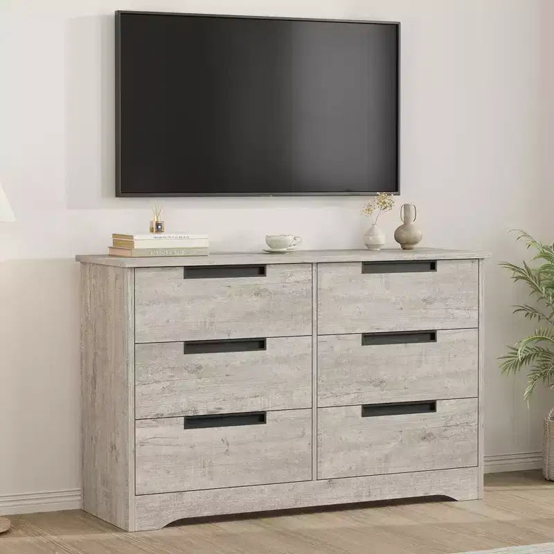 Cassettiera in legno a 6 cassetti – Nera / Marrone / Grigia