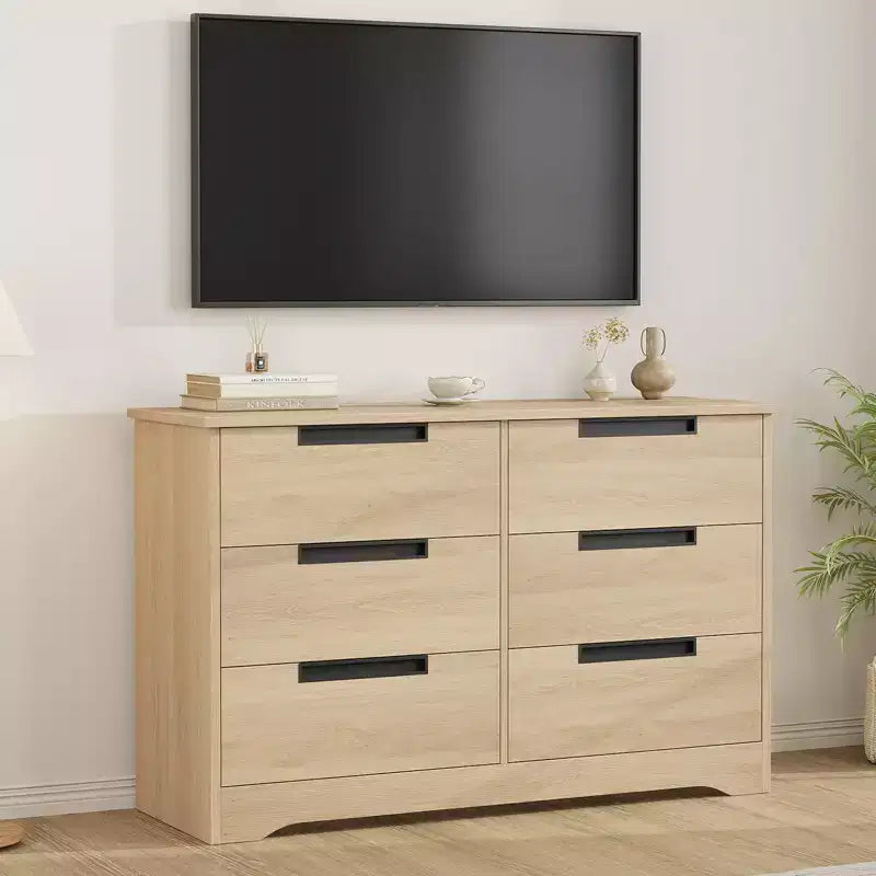 Cassettiera in legno a 6 cassetti – Nera / Marrone / Grigia