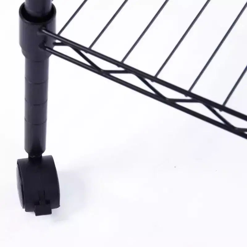 Scaffale a 5 ripiani in filo metallico da 35" L con ruote, nero, montaggio da 1 persona
