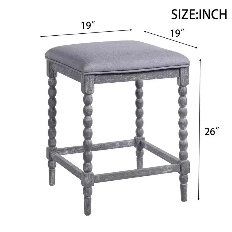 Sgabelli da bancone senza schienale grigio scuro / naturali, set da 2 o 4