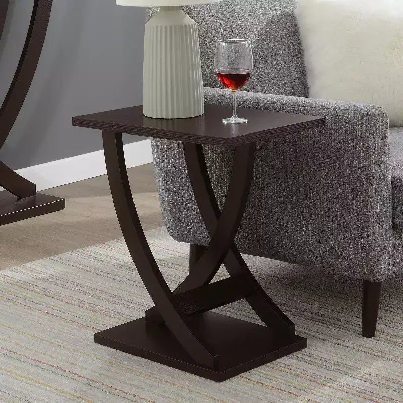 Tavolino quadrato in legno marrone, stile moderno, 1 pezzo