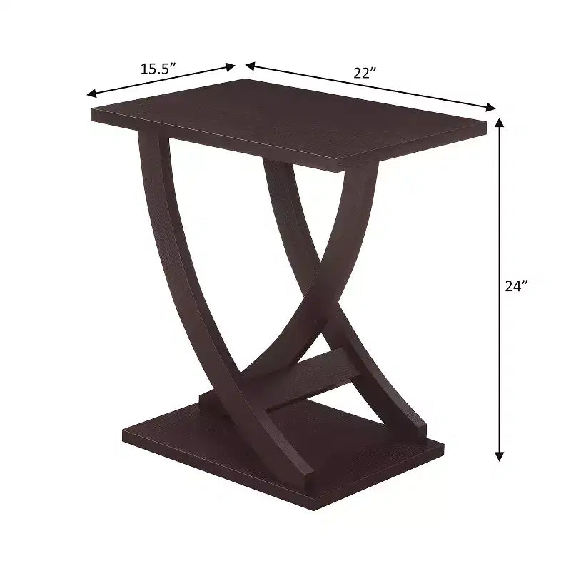 Tavolino quadrato in legno marrone, stile moderno, 1 pezzo