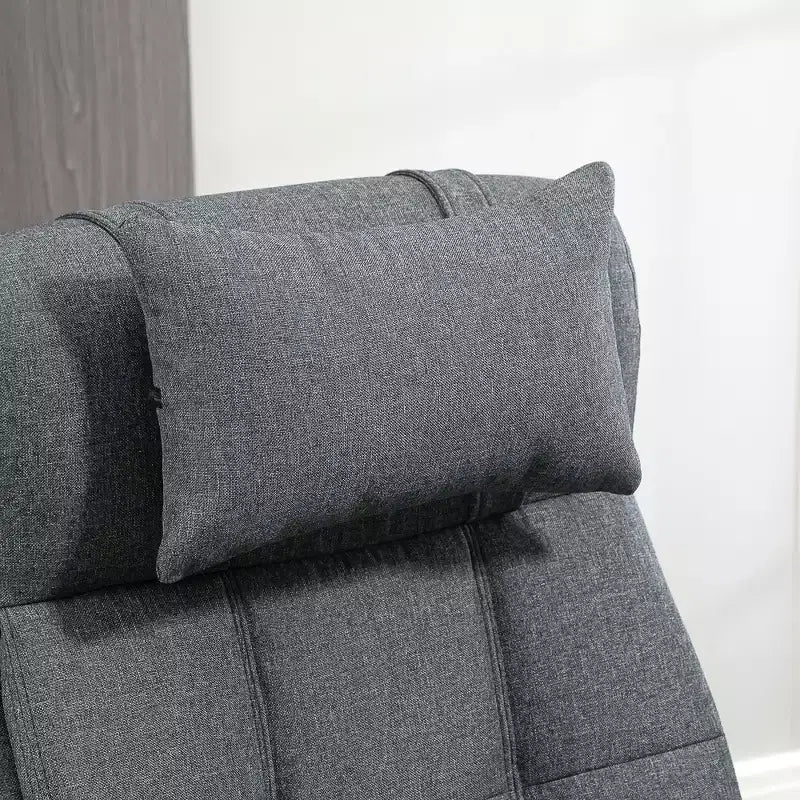 Sedia da ufficio imbottita con schienale alto grigio scuro/grigio con poggiatesta e poggiapiedi, 1 posto