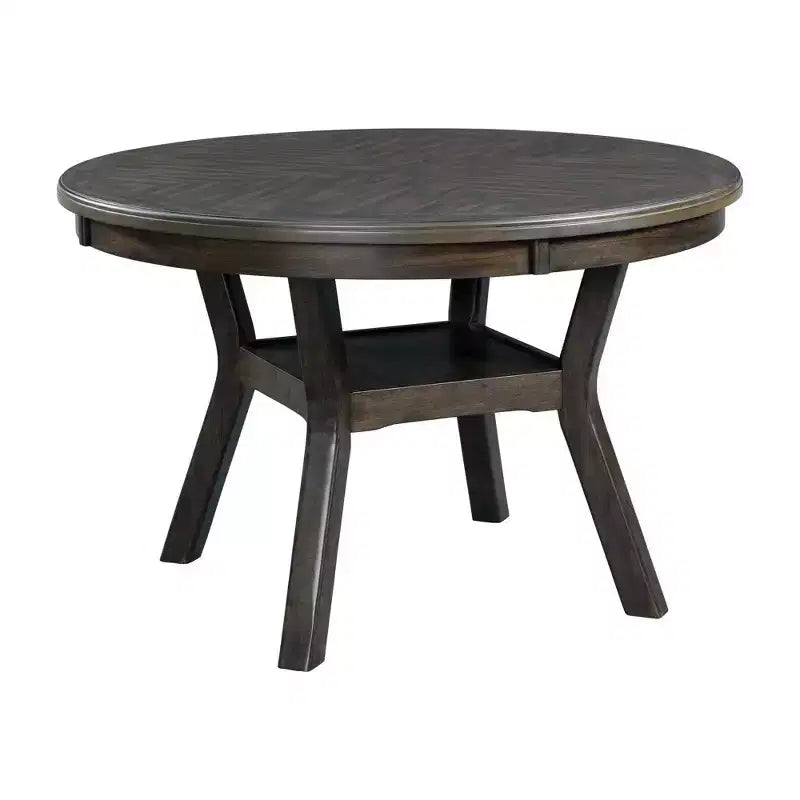 5pc Taylor Standard Height Dining Set 4 Side Chairs Walnut - Picket House Furnishings: Round Table, Gray Upholstery