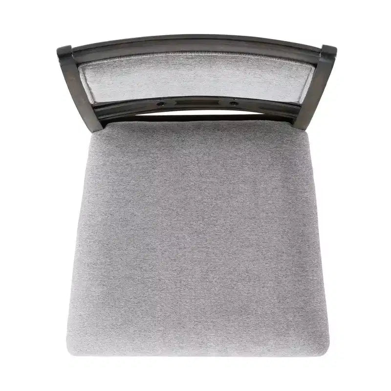 Set da pranzo in noce da 5 pezzi per 4 persone – Tavolo rettangolare con sedie rivestite in tessuto grigio