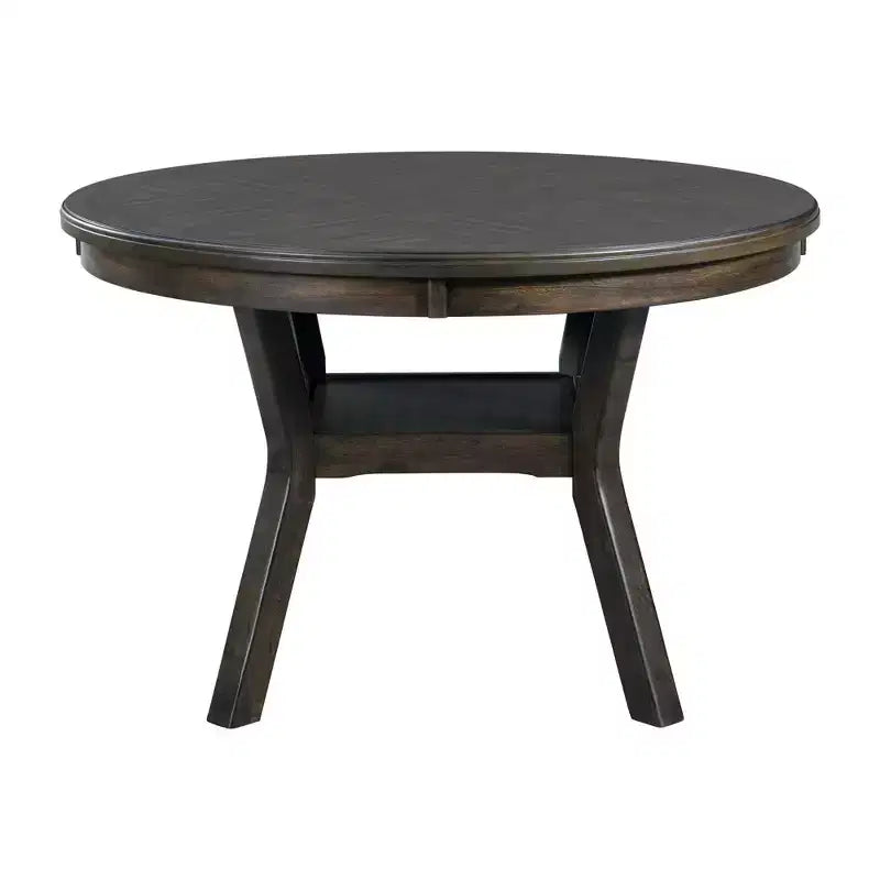 Set da pranzo in noce da 5 pezzi per 4 persone – Tavolo rettangolare con sedie rivestite in tessuto grigio