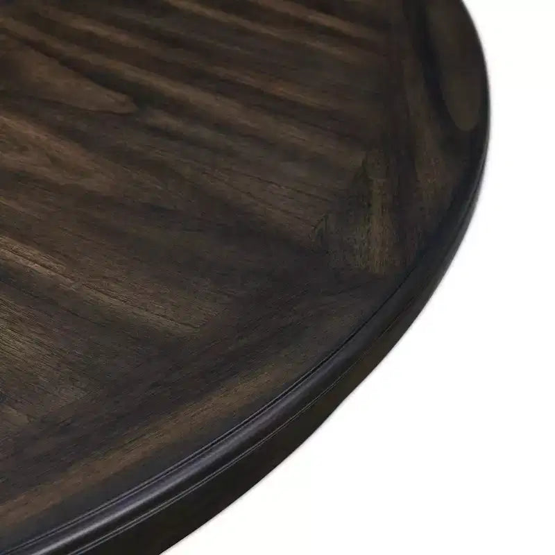 Set da pranzo in noce da 5 pezzi per 4 persone – Tavolo rettangolare con sedie rivestite in tessuto grigio
