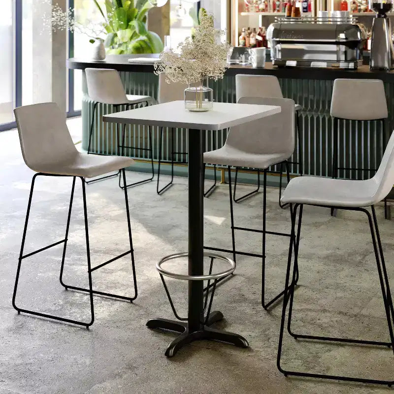 Set da Tavolo Bar Rettangolare Grigio/Bianco, 2 Posti
