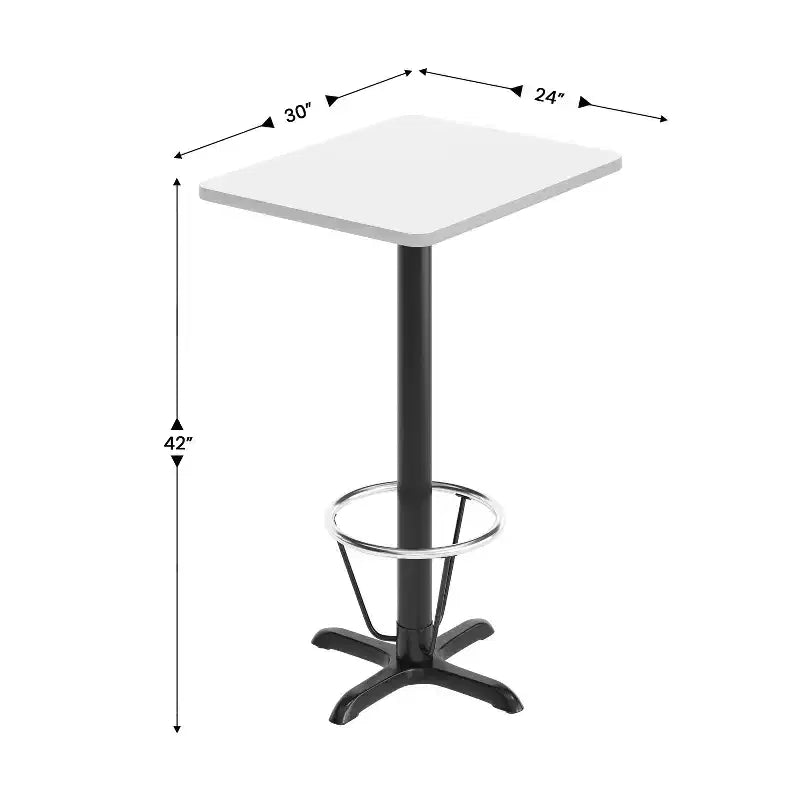 Set da Tavolo Bar Rettangolare Grigio/Bianco, 2 Posti