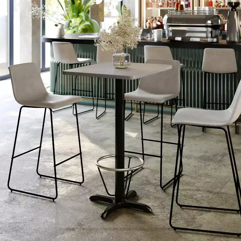 Set da Tavolo Bar Rettangolare Grigio/Bianco, 2 Posti