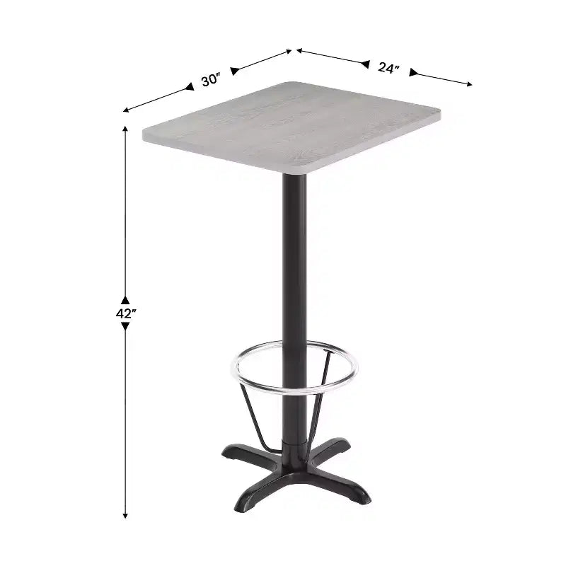Set da Tavolo Bar Rettangolare Grigio/Bianco, 2 Posti