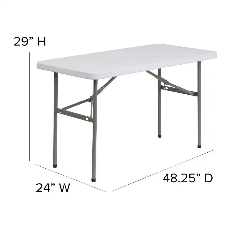 Tavolo Pieghevole in Plastica Bianco Granito Flash Furniture da 120 cm