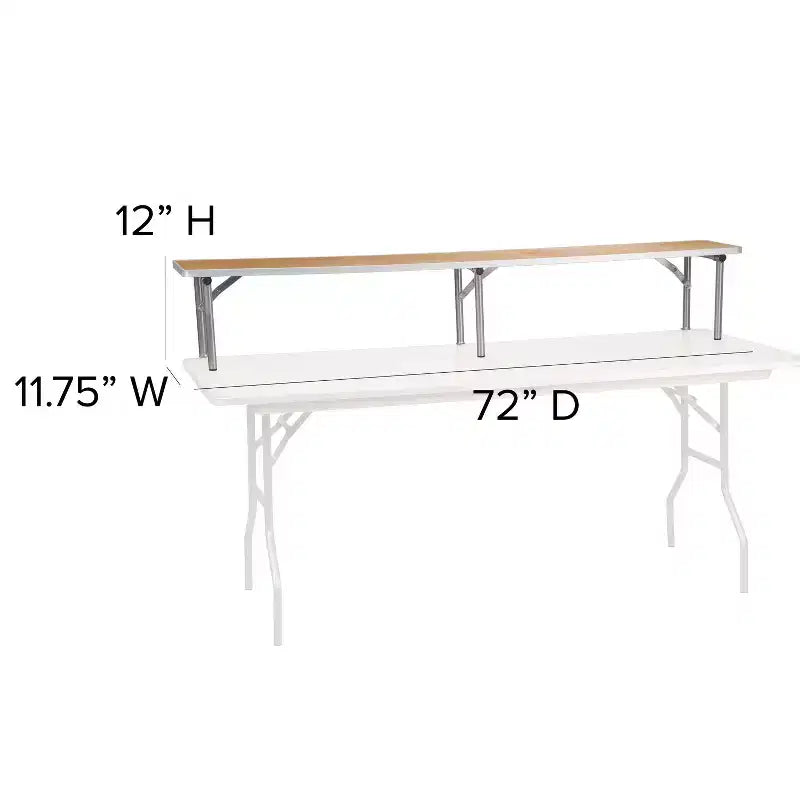 Alzatina pieghevole marrone betulla con gambe argentate, 1 posto