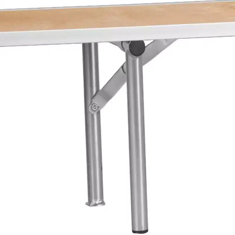Alzatina pieghevole marrone betulla con gambe argentate, 1 posto