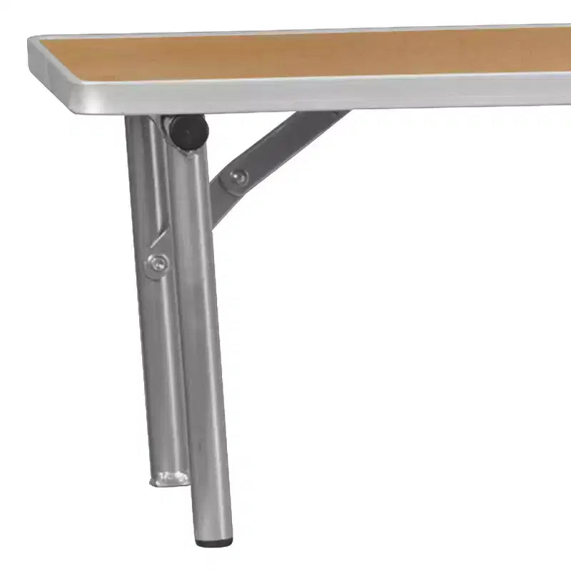 Alzatina pieghevole marrone betulla con gambe argentate, 1 posto