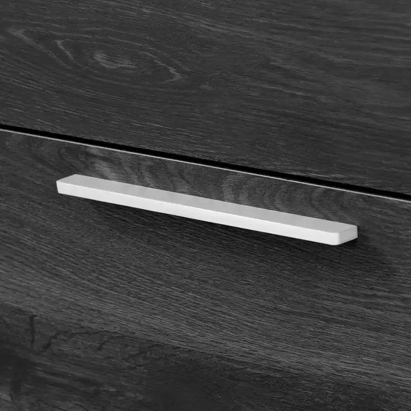 Comodino a 2 cassetti, rovere / rovere grigio, rettangolare, assemblaggio da 1 persona
