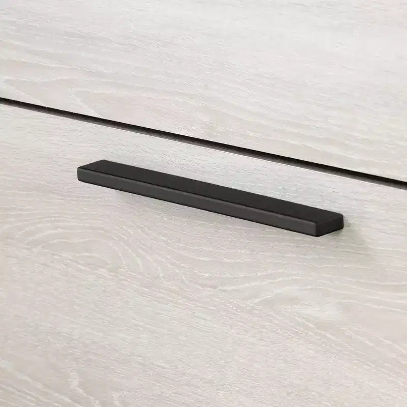 Comodino a 2 cassetti, rovere / rovere grigio, rettangolare, assemblaggio da 1 persona