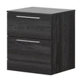 Comodino a 2 cassetti, rovere / rovere grigio, rettangolare, assemblaggio da 1 persona