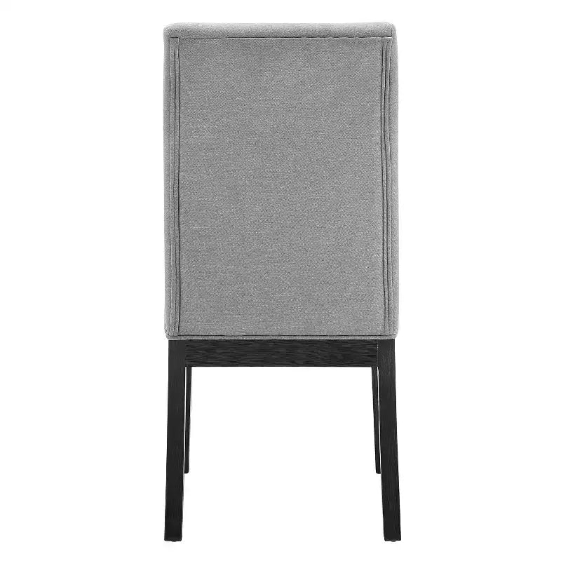 Sedia laterale senza braccioli, schienale alto e trapuntato, colore grigio, set da 2