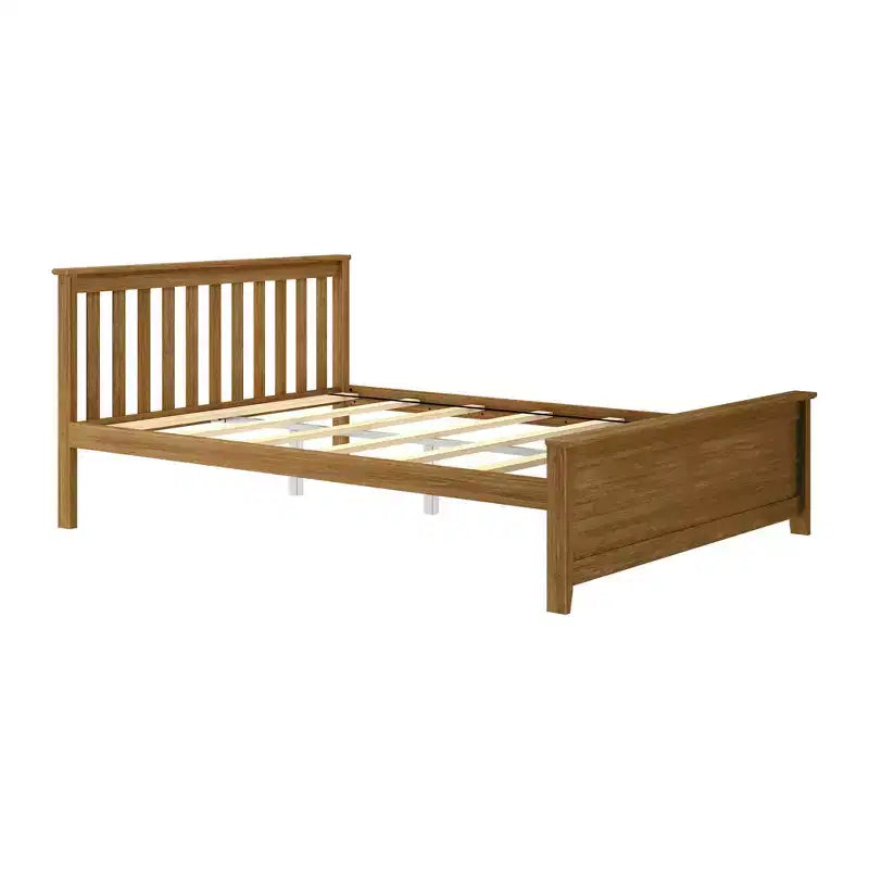 Struttura letto matrimoniale Clay / Pecan / Noce – Testiera a doghe, Stile piattaforma, 1 posto