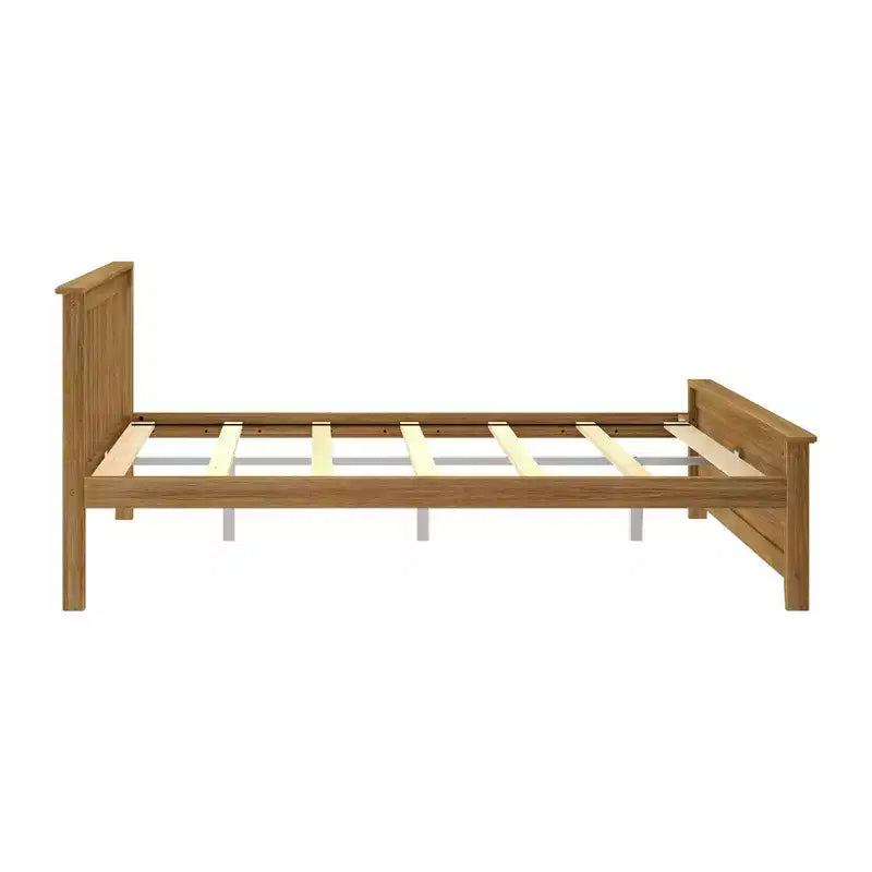 Struttura letto matrimoniale Clay / Pecan / Noce – Testiera a doghe, Stile piattaforma, 1 posto