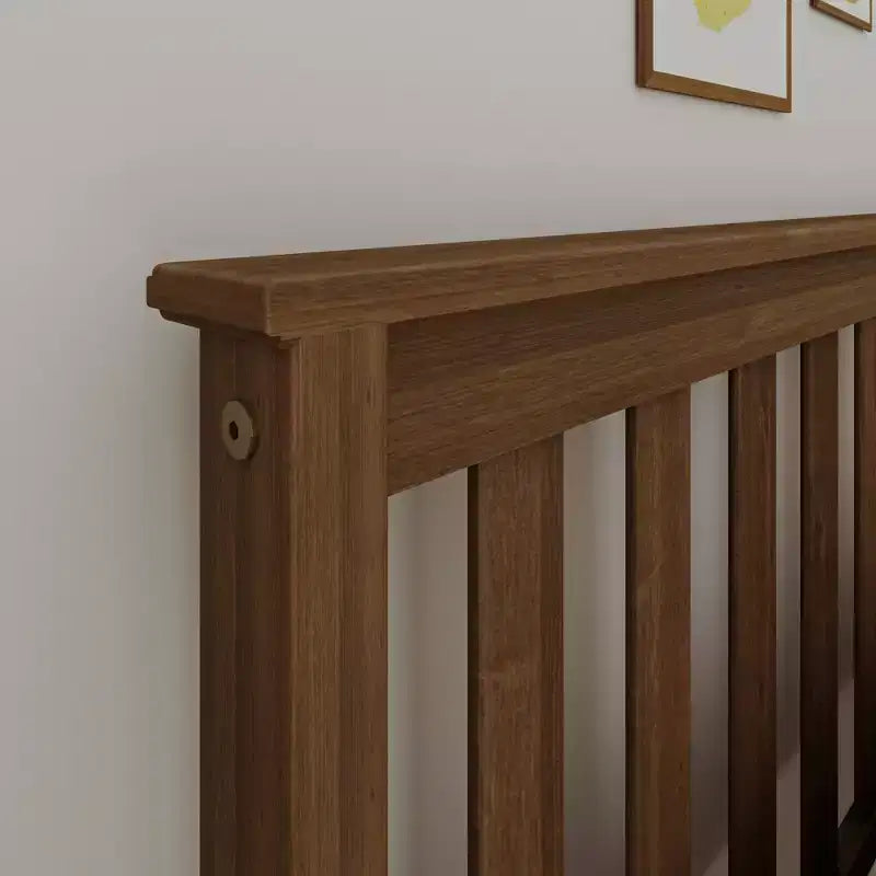 Struttura letto matrimoniale Clay / Pecan / Noce – Testiera a doghe, Stile piattaforma, 1 posto
