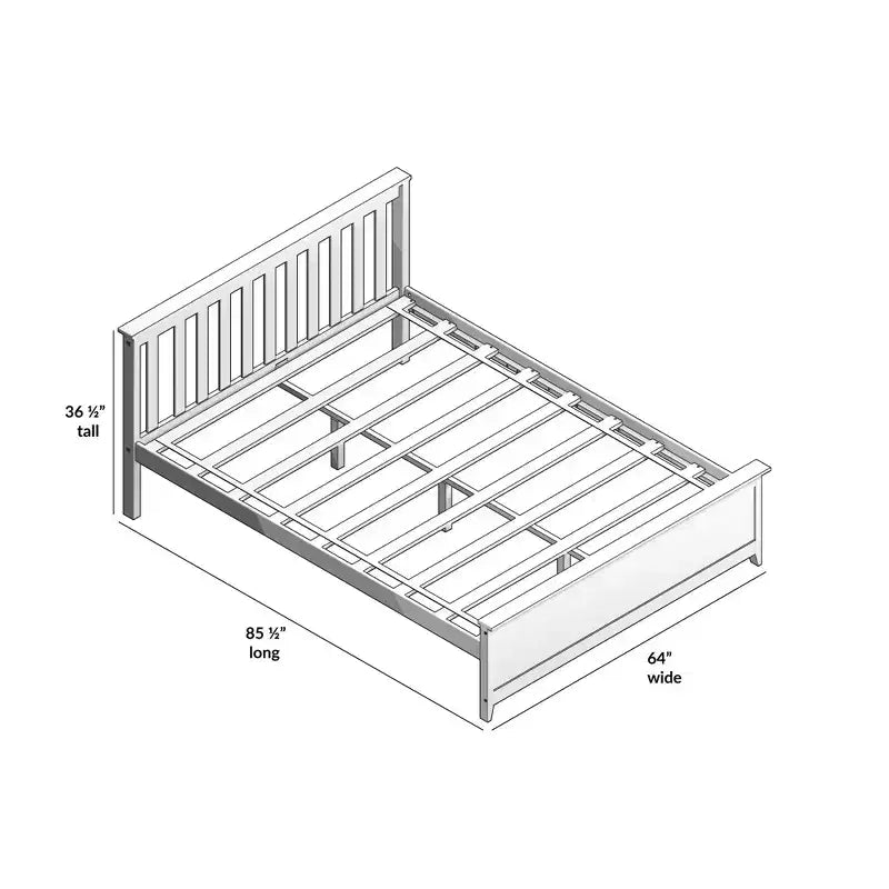 Struttura letto matrimoniale Clay / Pecan / Noce – Testiera a doghe, Stile piattaforma, 1 posto